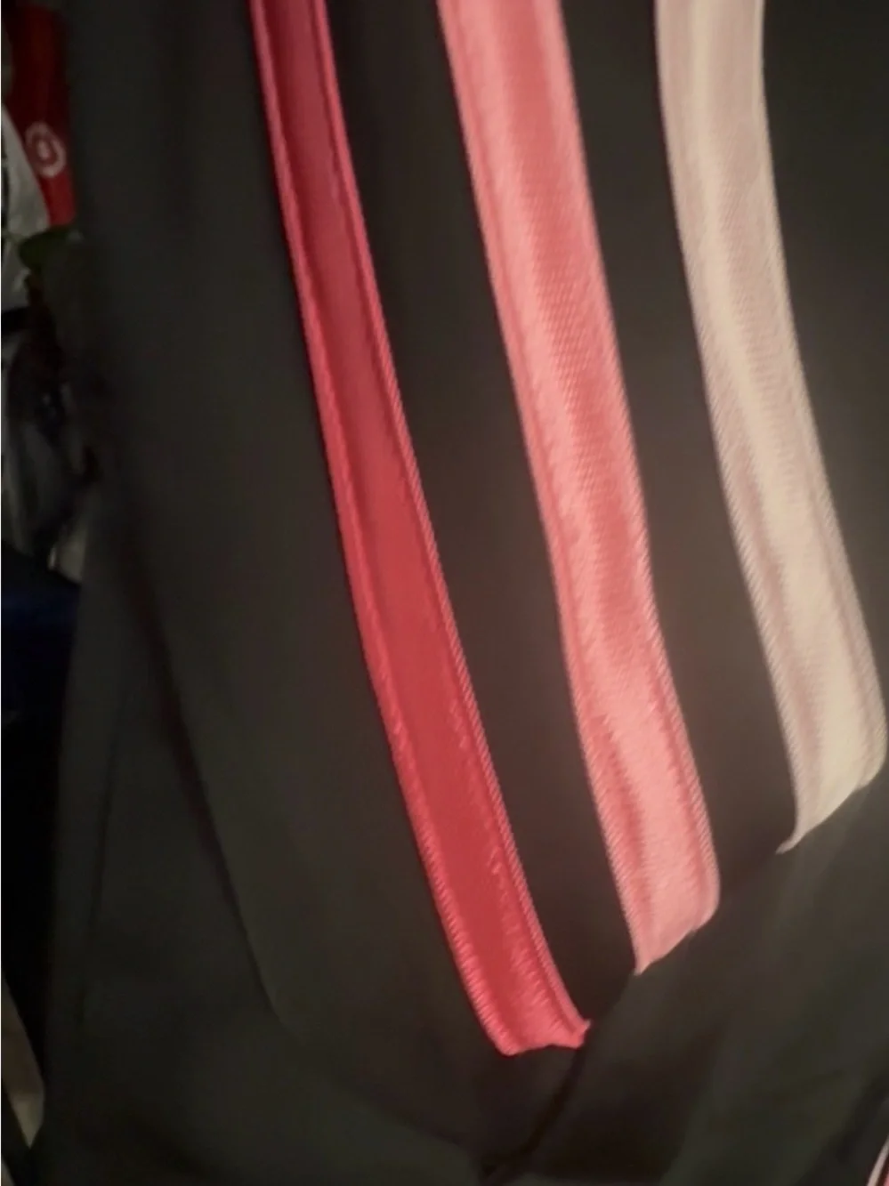 Adidas Black Track Set includes jacket and Pants with Pink Three-Stripes